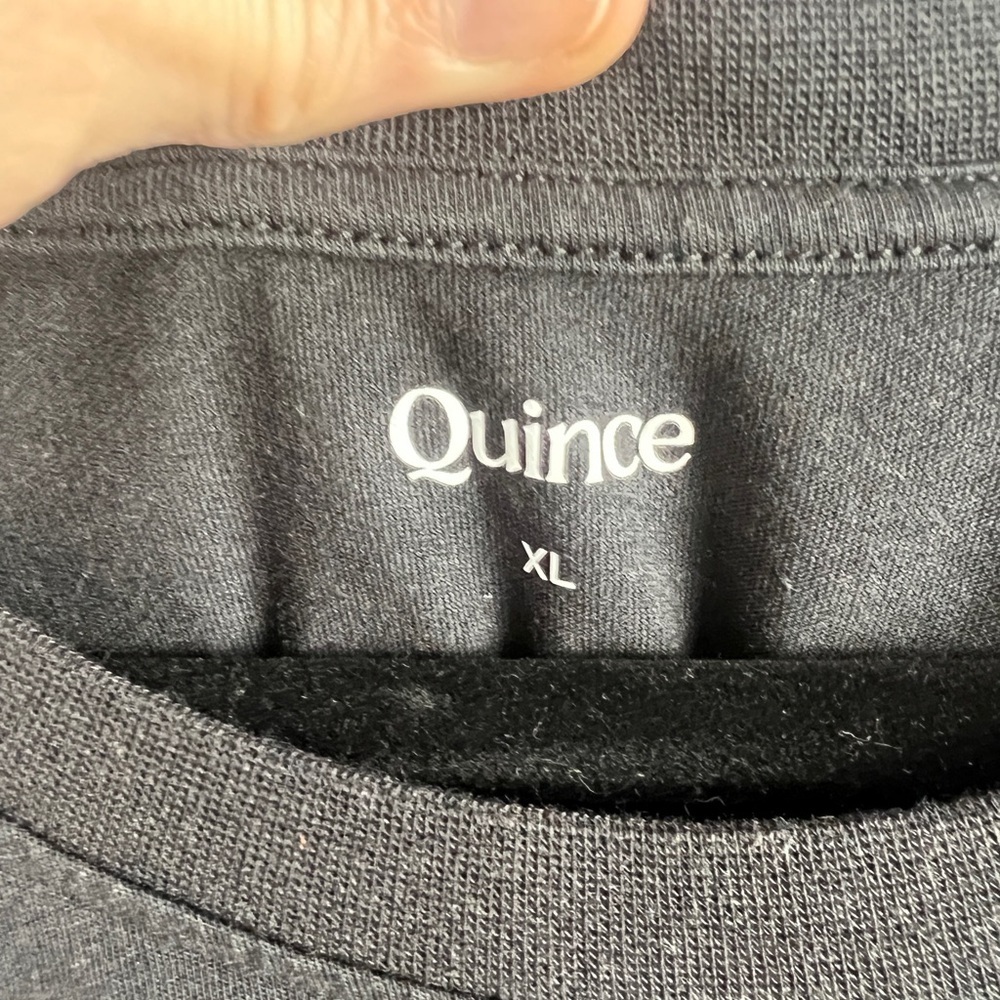 Quince Women's XL Black Cotton Modal Blend Relaxed Boxy Long Sleeve T-Shirt Top - Picture 11 of 13